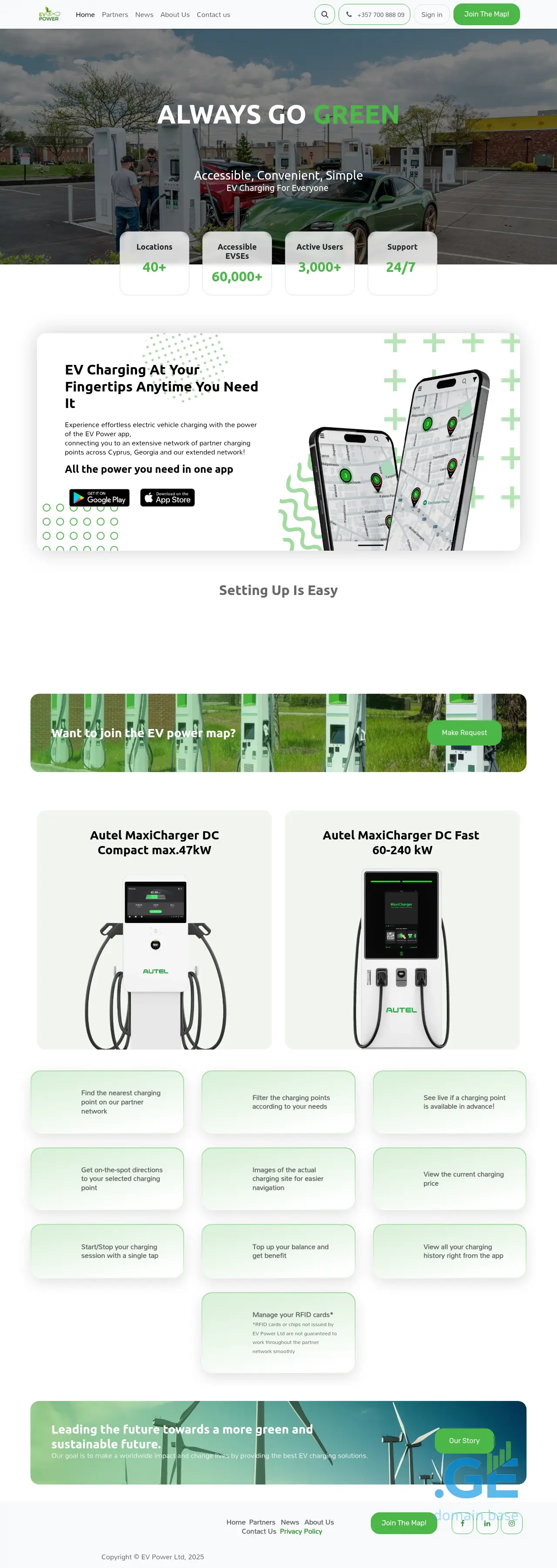 Screenshot of the site evpower.ge