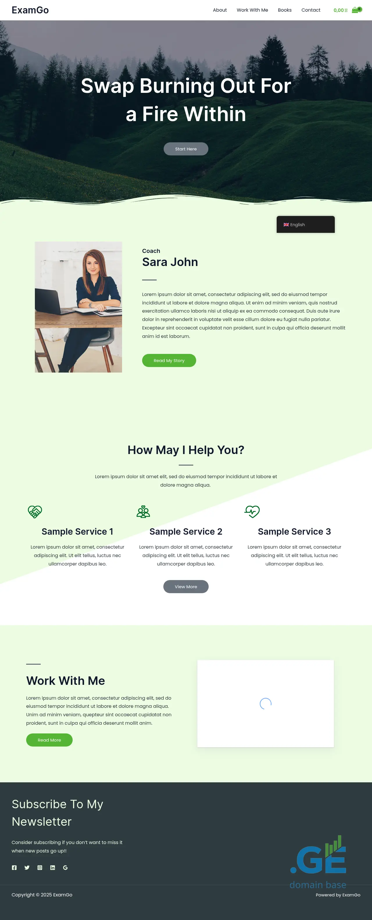 Screenshot of the site examgo.ge