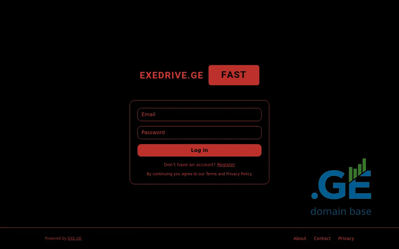 Screenshot of the site exedrive.ge