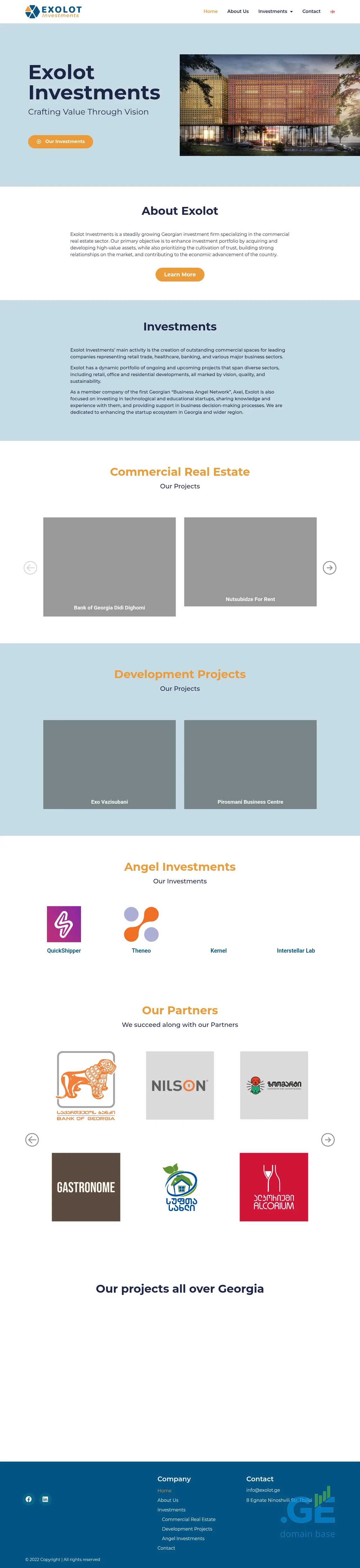 Screenshot of the site exolot.ge