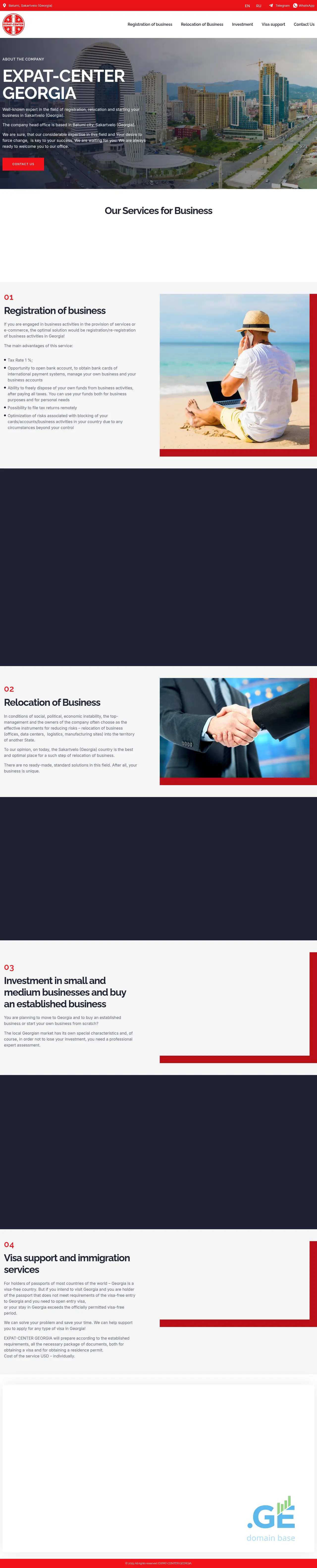 Screenshot of the site expat-center.ge