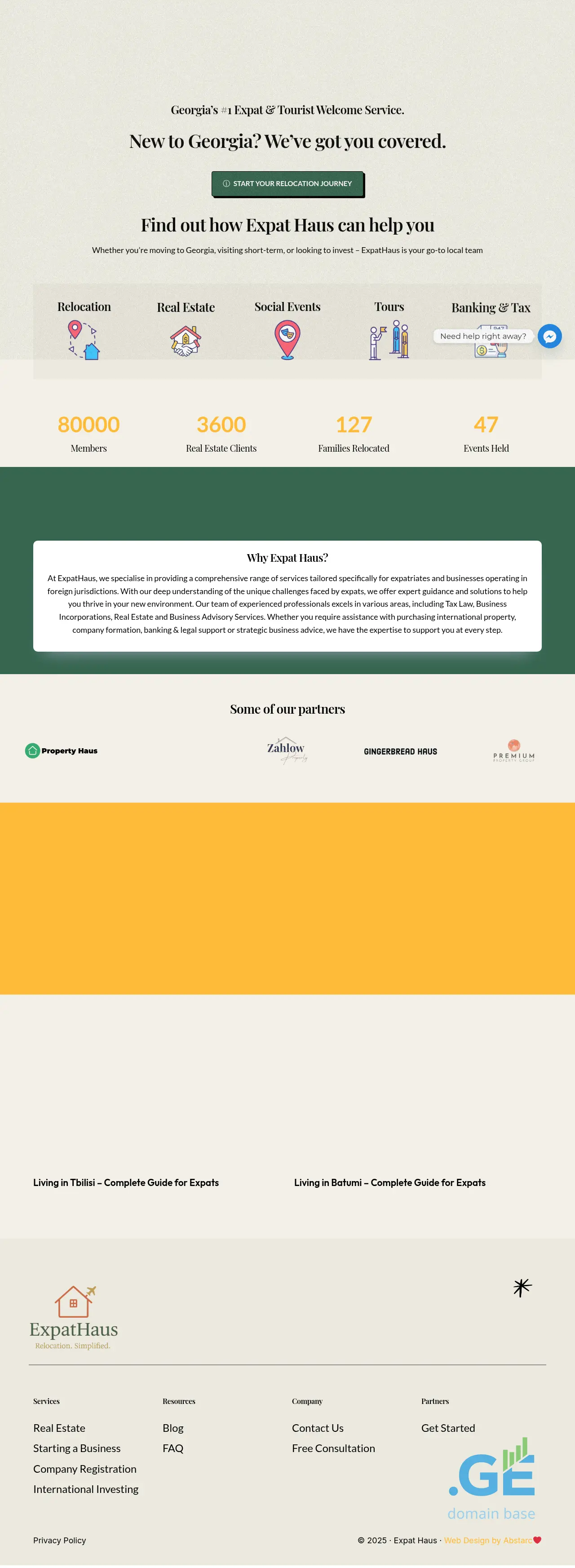 Screenshot of the site expathaus.ge