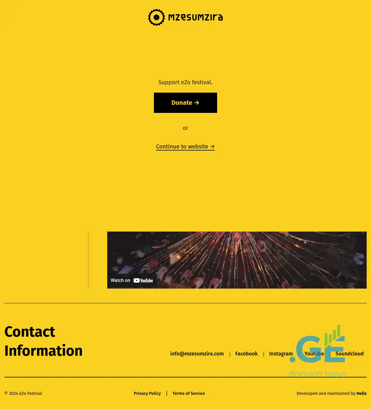 Screenshot of the site ezofestival.ge