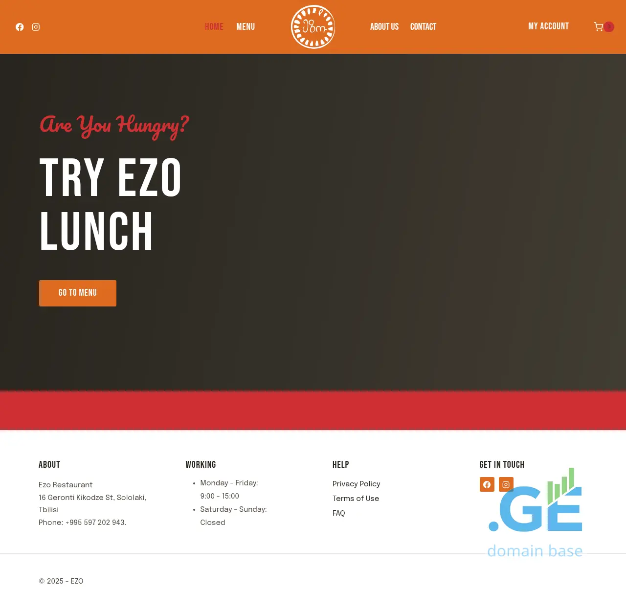 Screenshot of the site ezolunch.ge