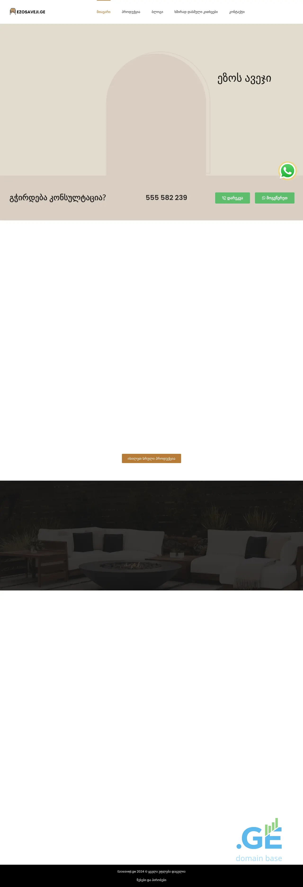 Screenshot of the site ezosaveji.ge