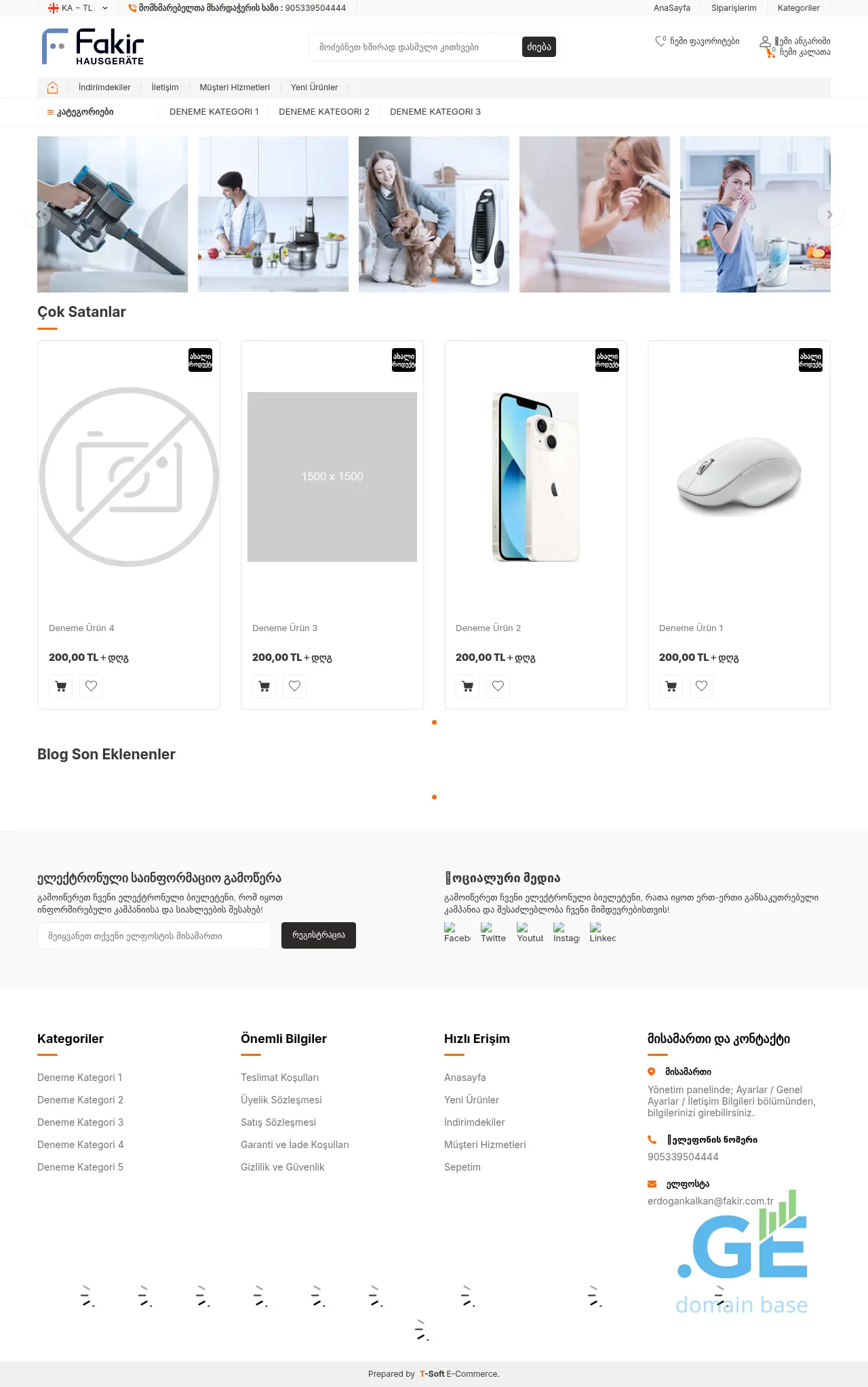 Screenshot of the site fakir.ge