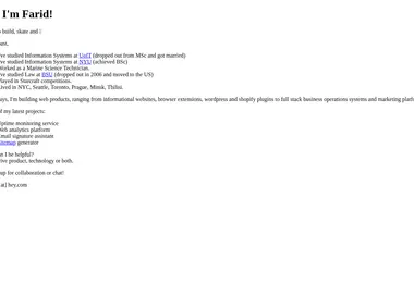 Screenshot of farid.ge