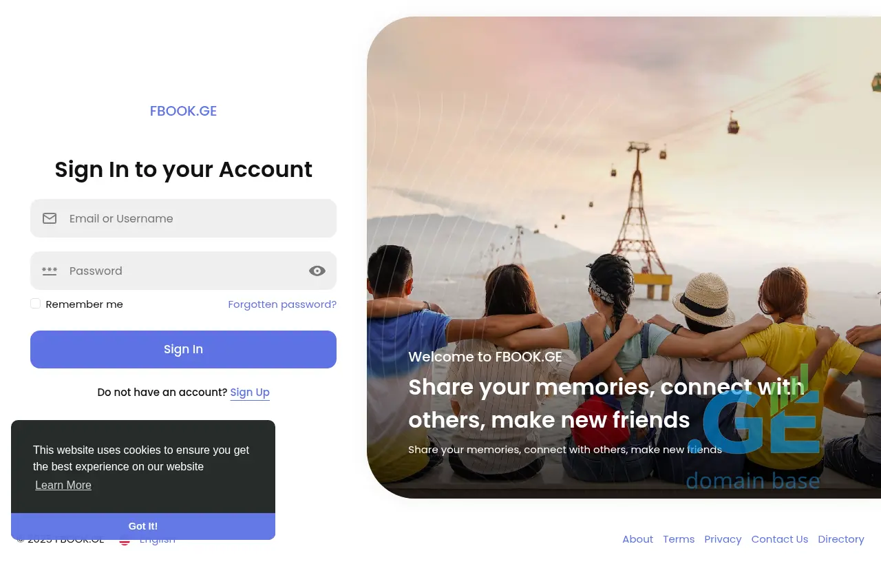 Screenshot of the site fbook.ge