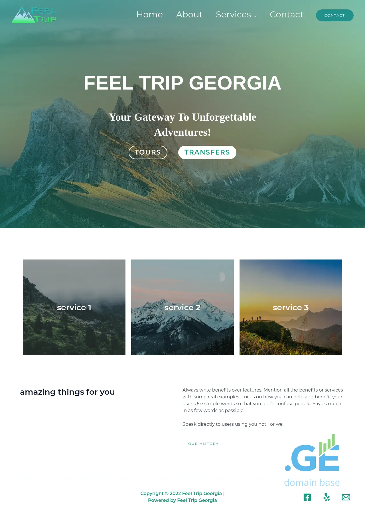 Screenshot of the site feeltrip.ge