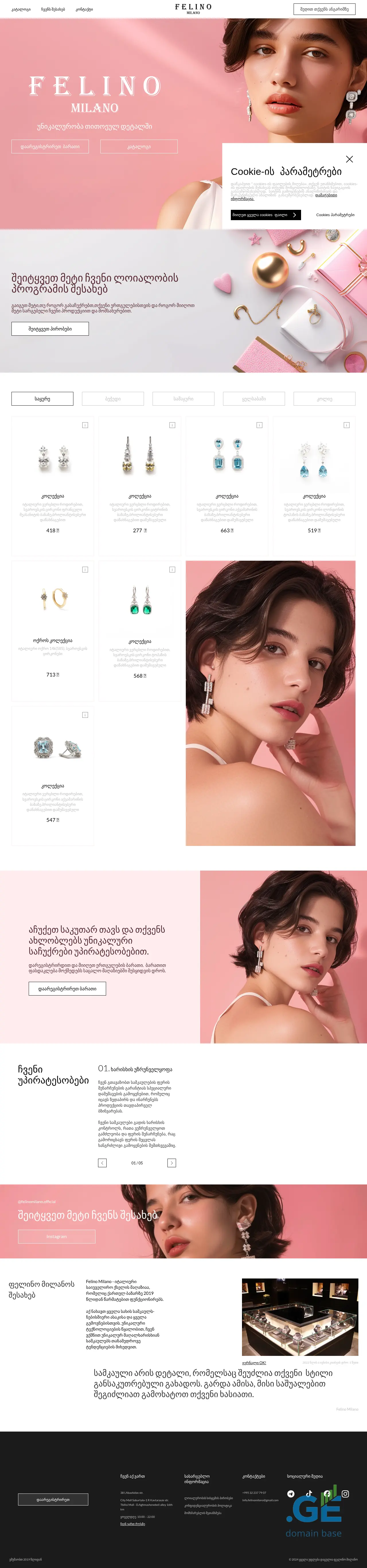 Screenshot of the site felinomilano.ge