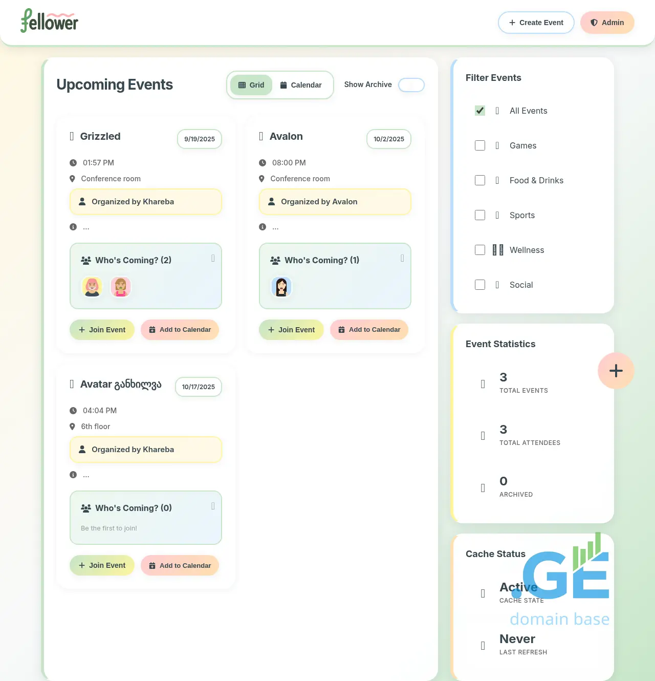 Screenshot of the site fell.ge