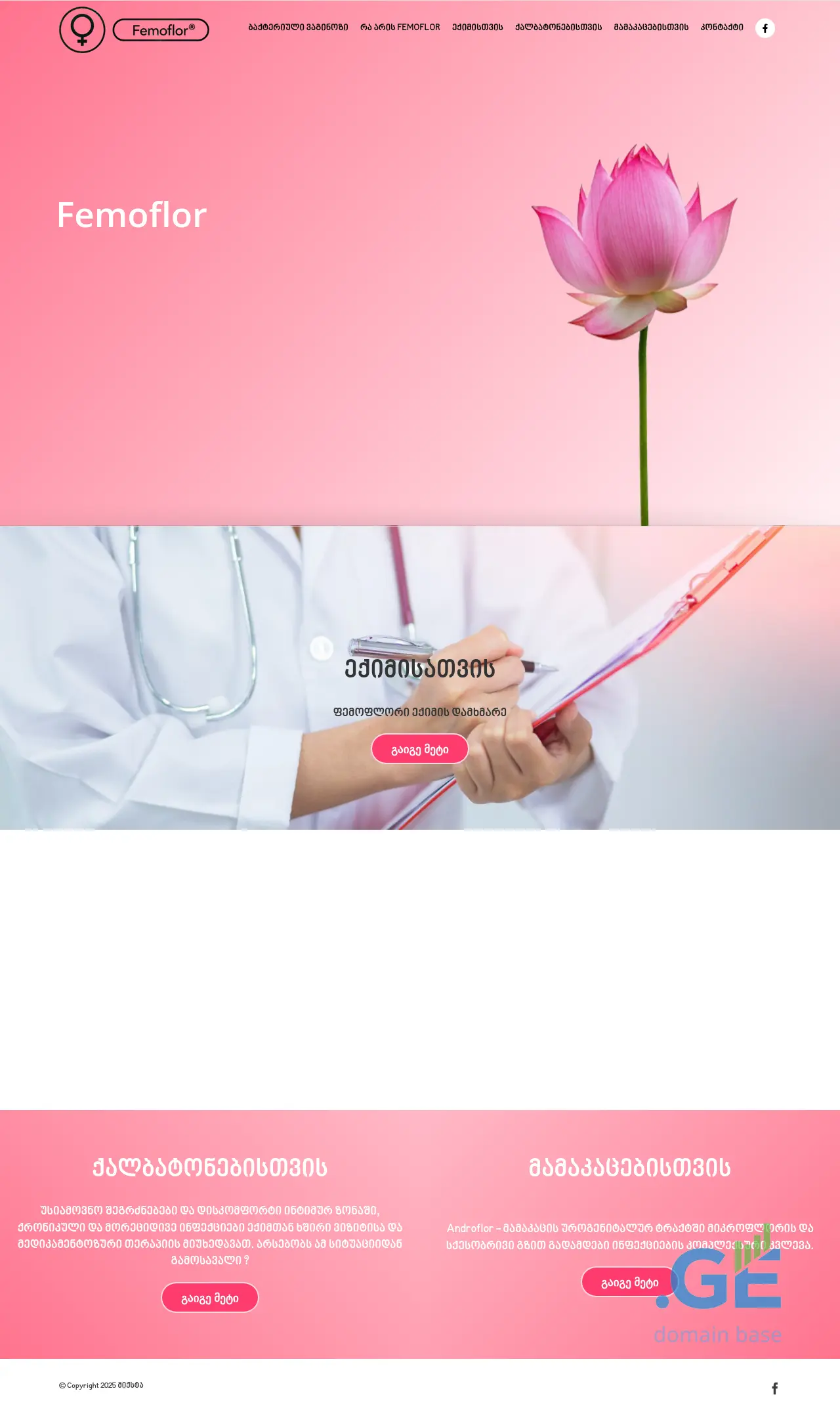 Screenshot of the site femoflor.ge