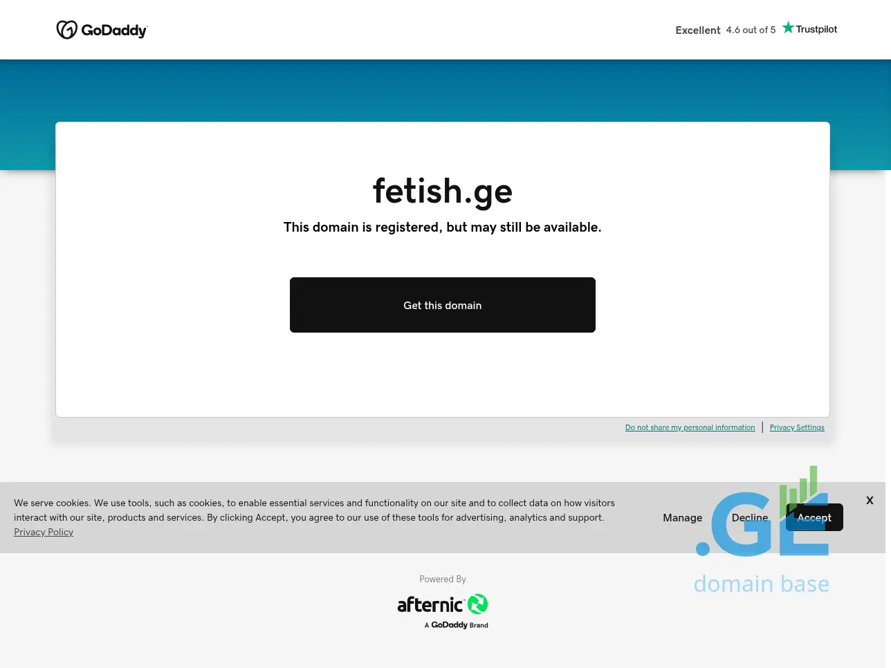 Screenshot of the site fetish.ge