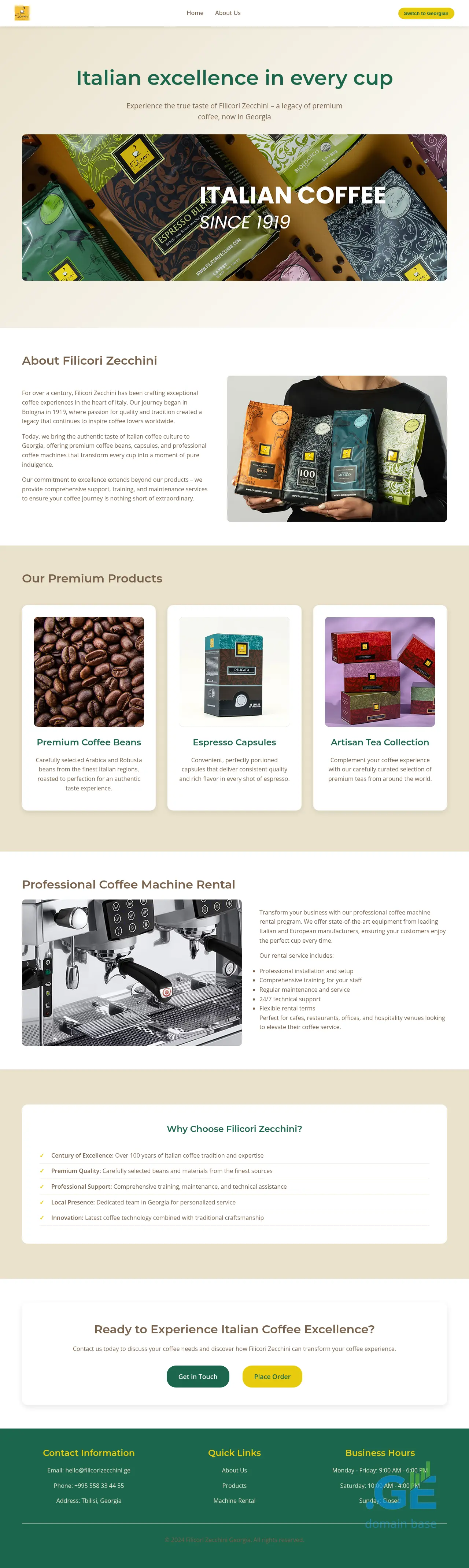 Screenshot of the site filicorizecchini.ge