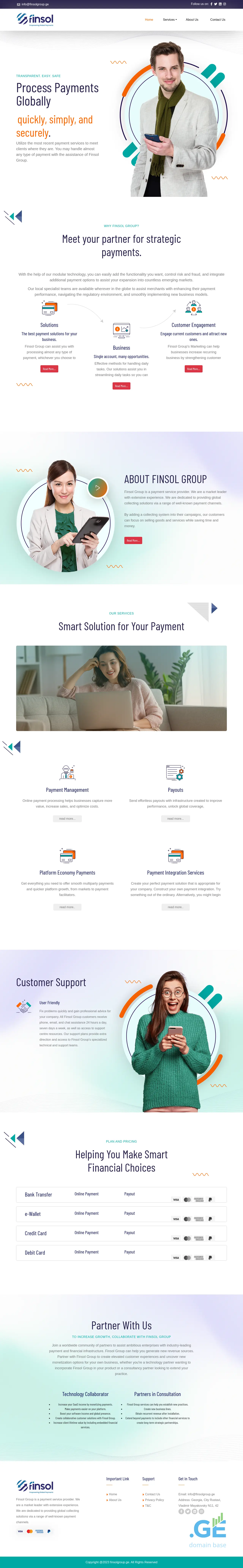 Screenshot of the site finsolgroup.ge