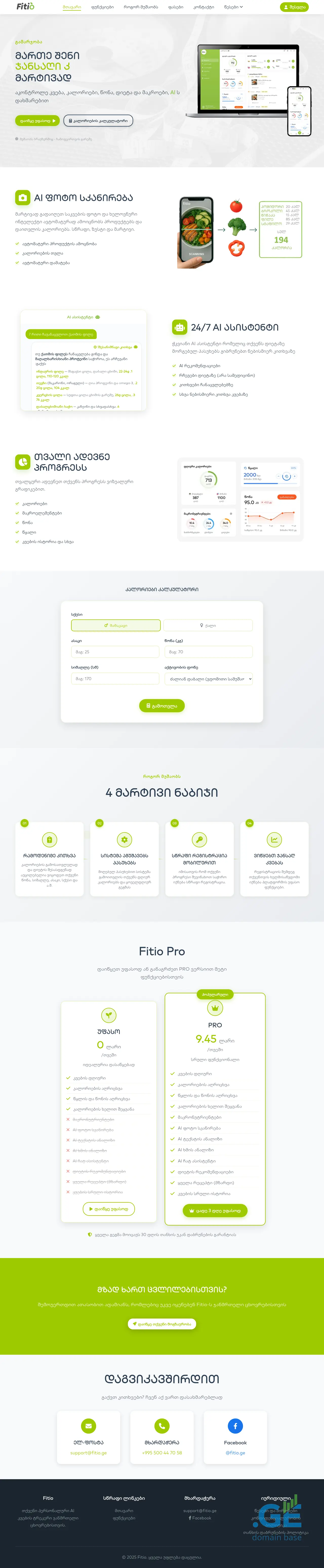 Screenshot of the site fitio.ge