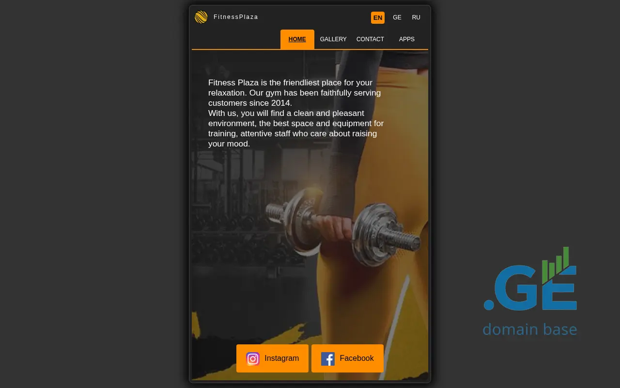 Screenshot of the site fitnesplaza.ge