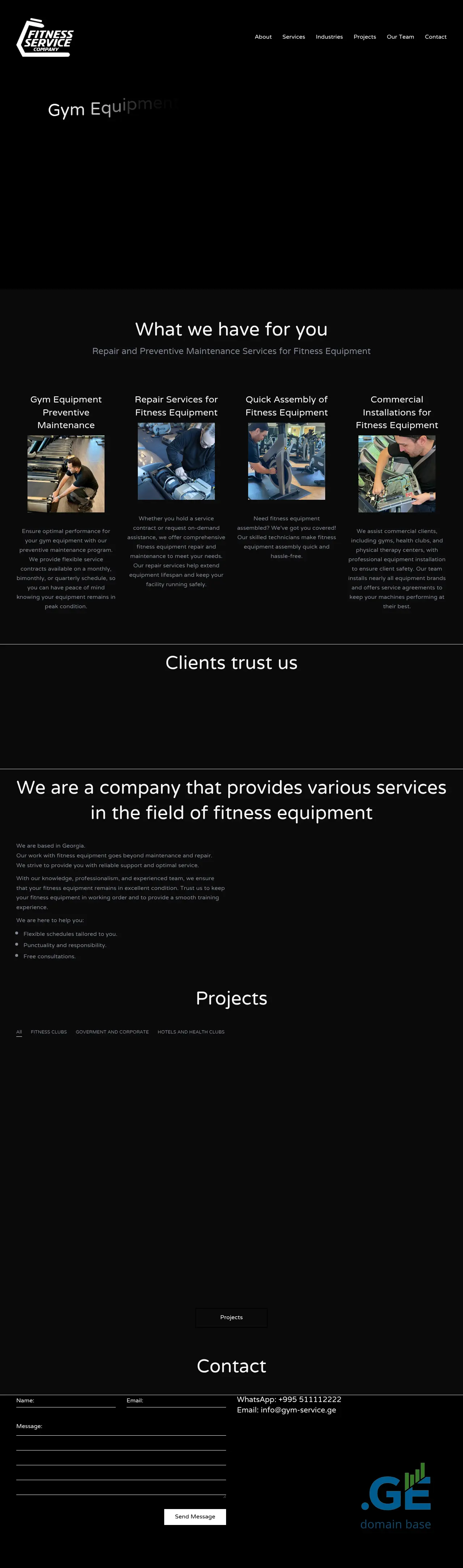 Screenshot of the site fitness-service.ge