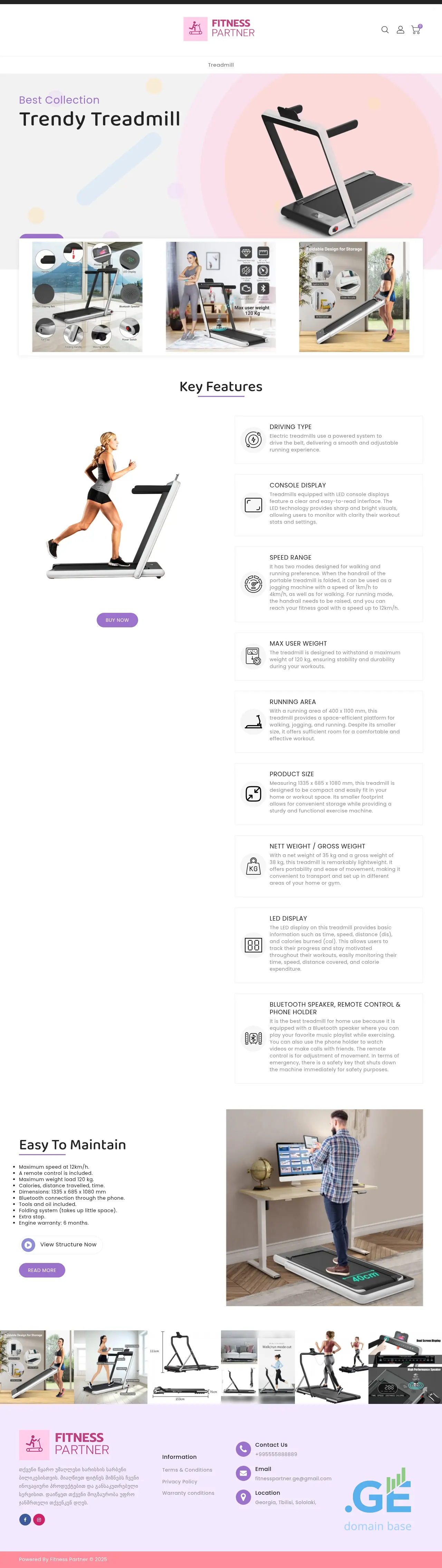 Screenshot of the site fitnesspartner.ge