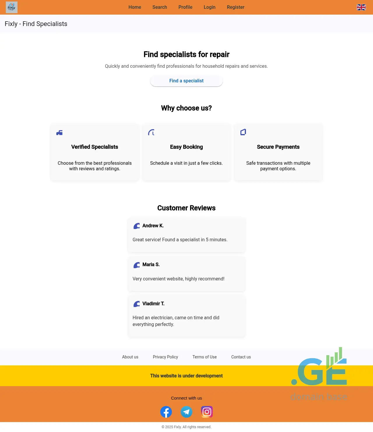 Screenshot of the site fixly.ge