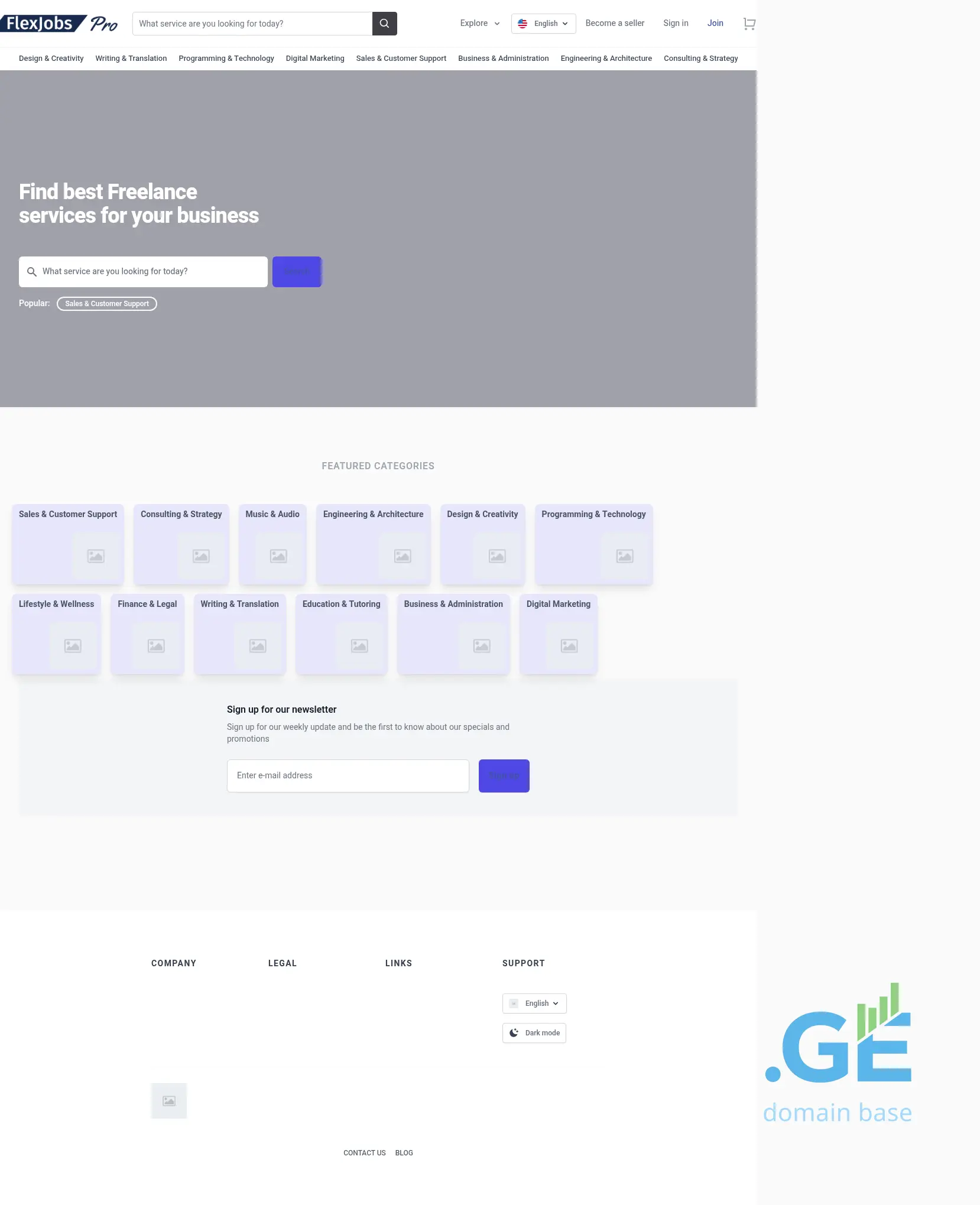 Screenshot of the site flexjobs.ge