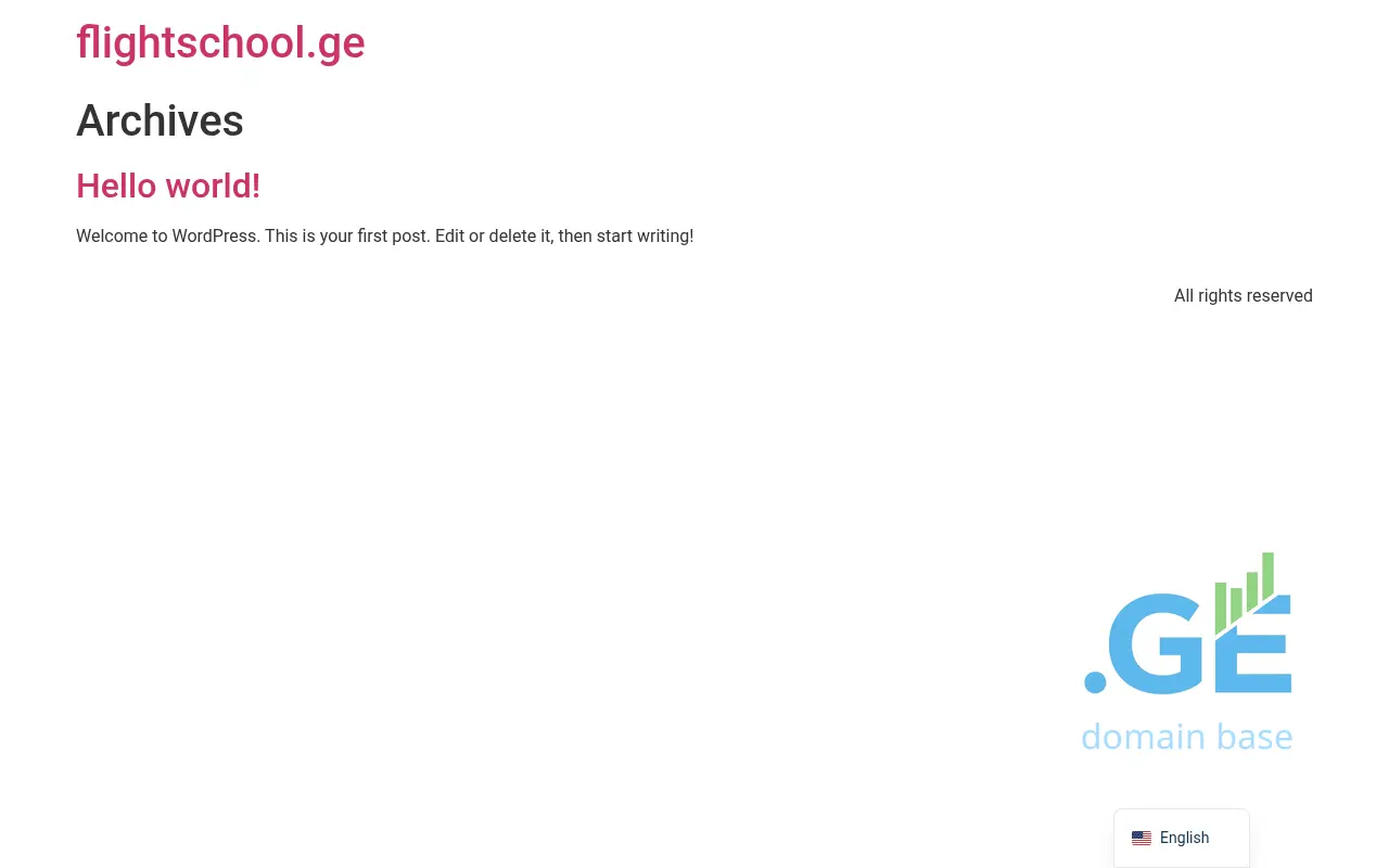 Screenshot of the site flightschool.ge