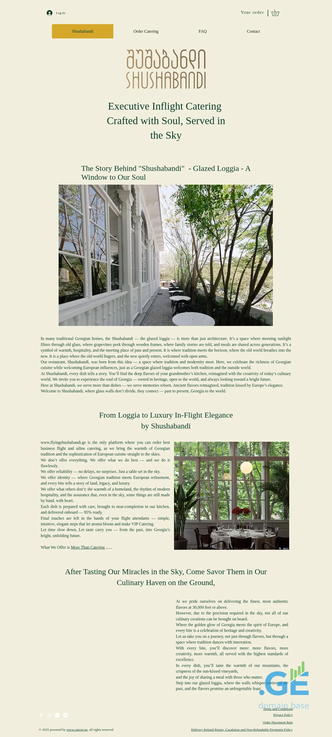 Screenshot of the site flyingshushabandi.ge