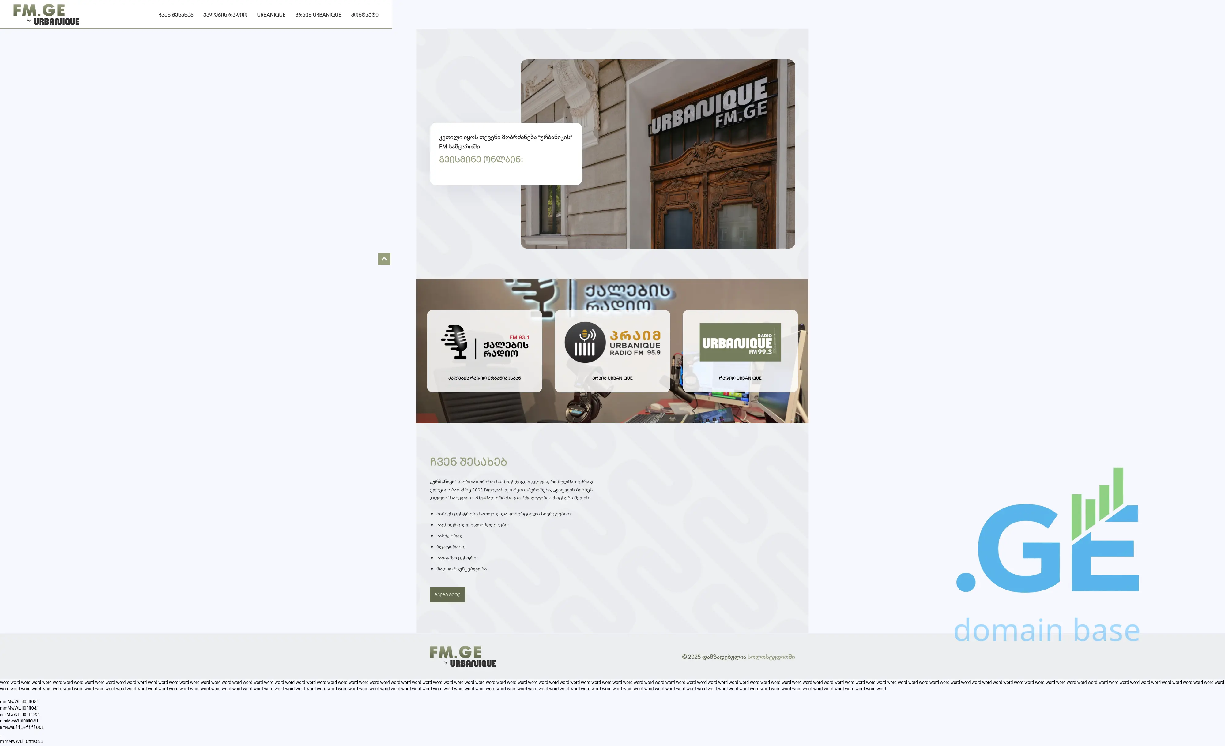 Screenshot of the site fm.ge