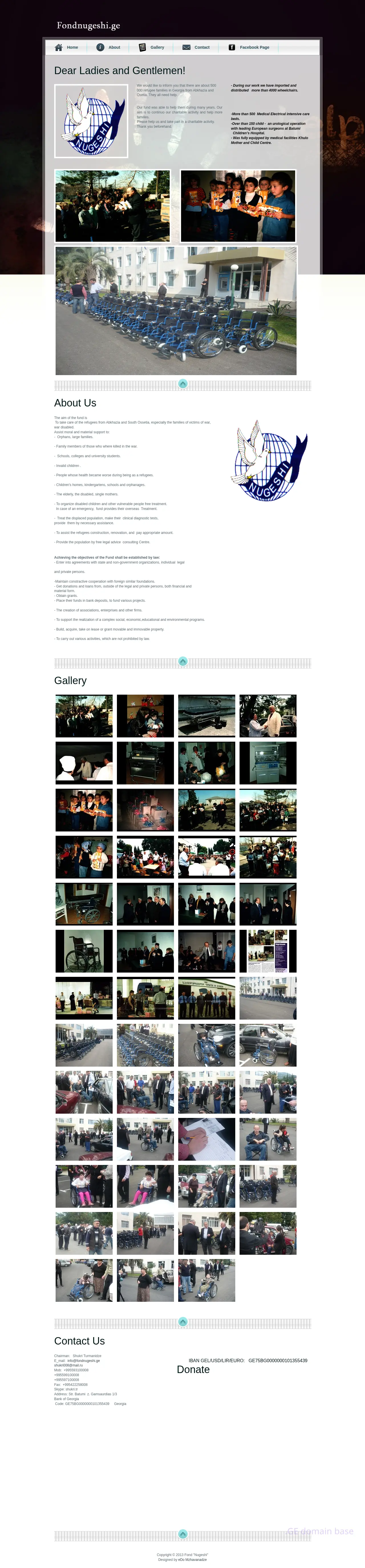 Screenshot of the site fondnugeshi.ge