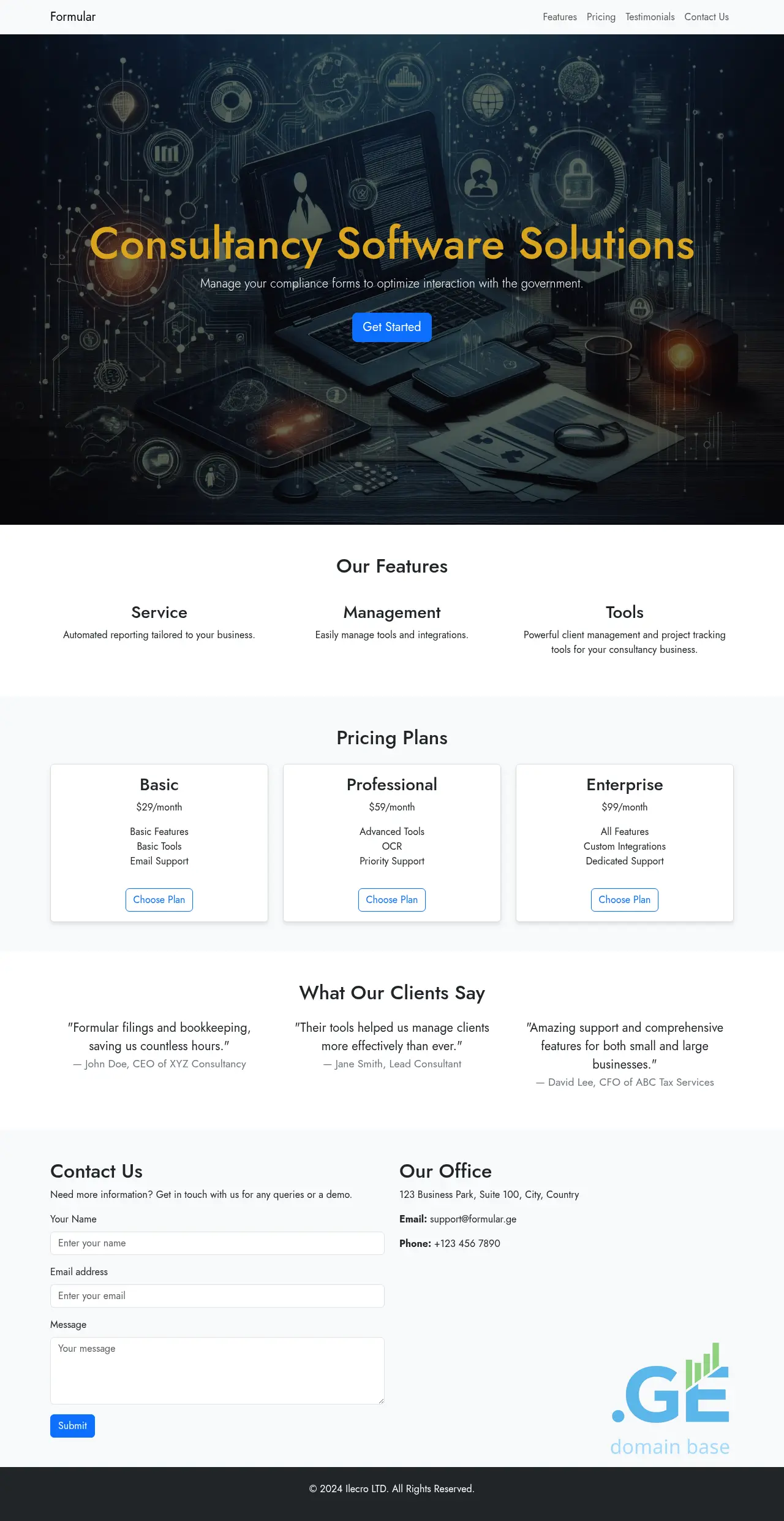 Screenshot of the site formular.ge