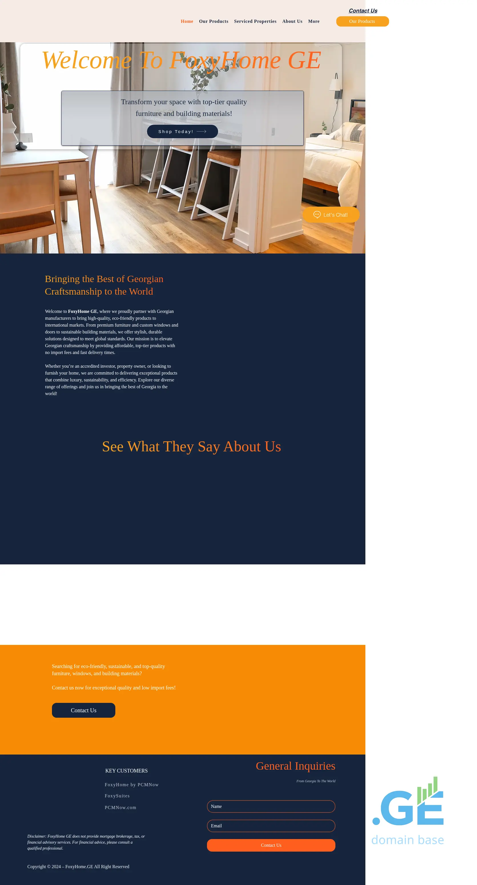 Screenshot of the site foxyhome.ge