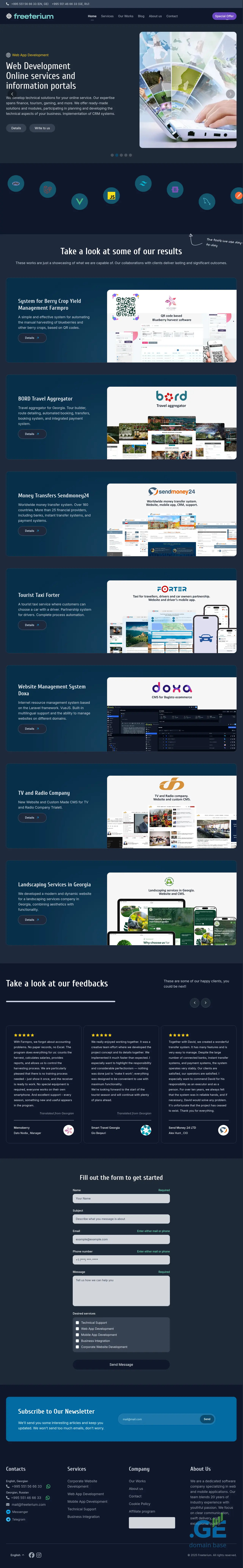 Screenshot of the site freeterium.ge