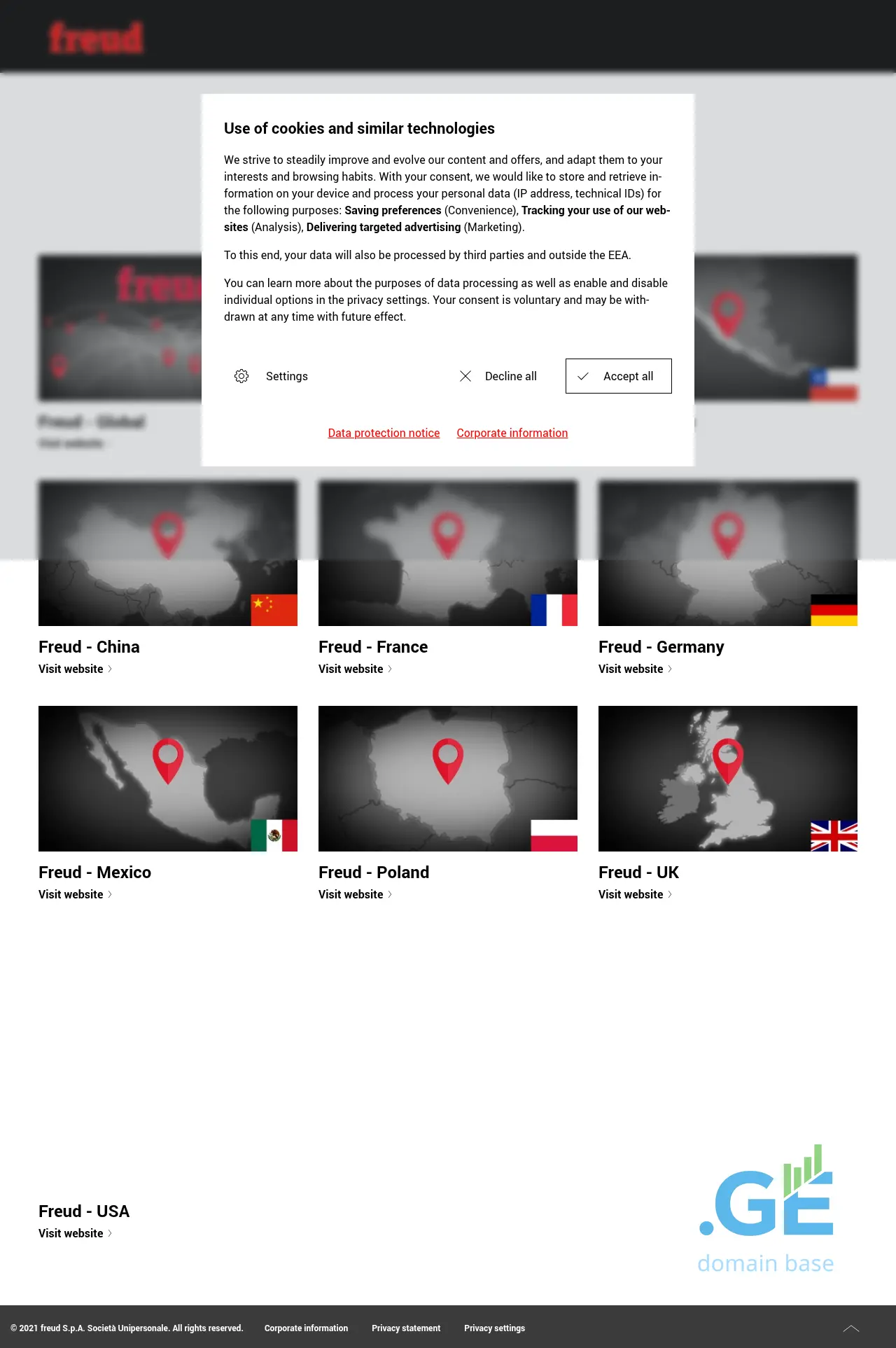 Screenshot of the site freudtools.ge