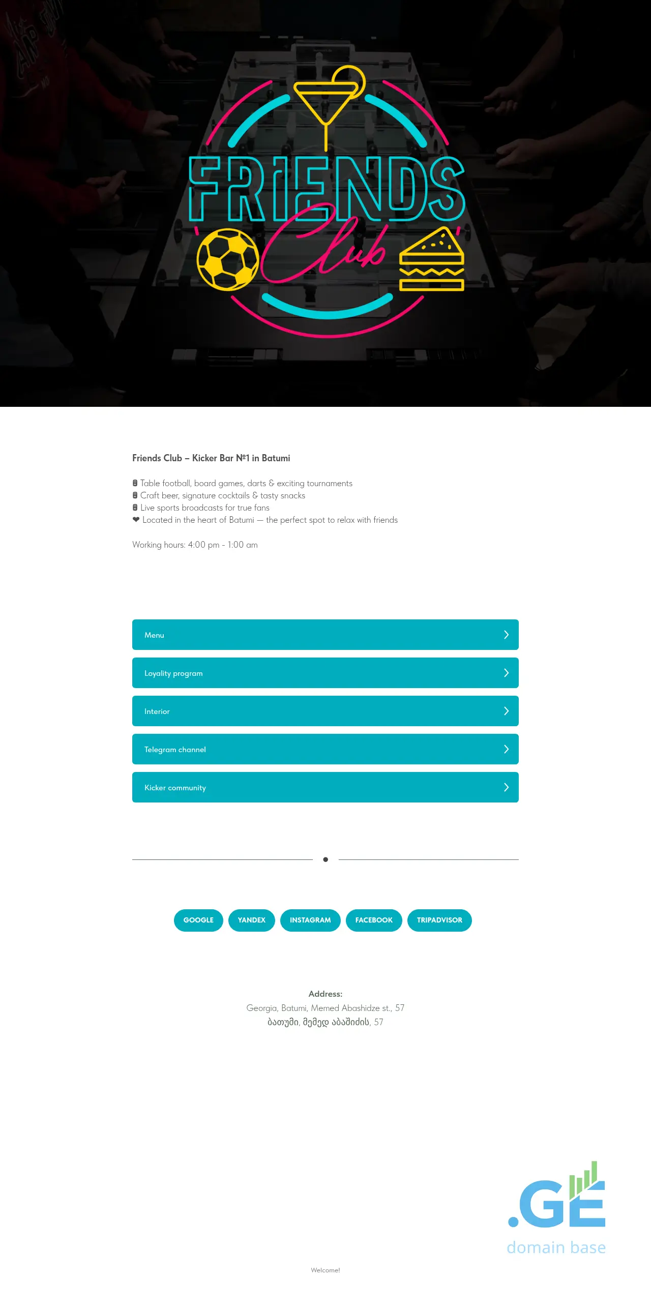Screenshot of the site friendsclub.ge