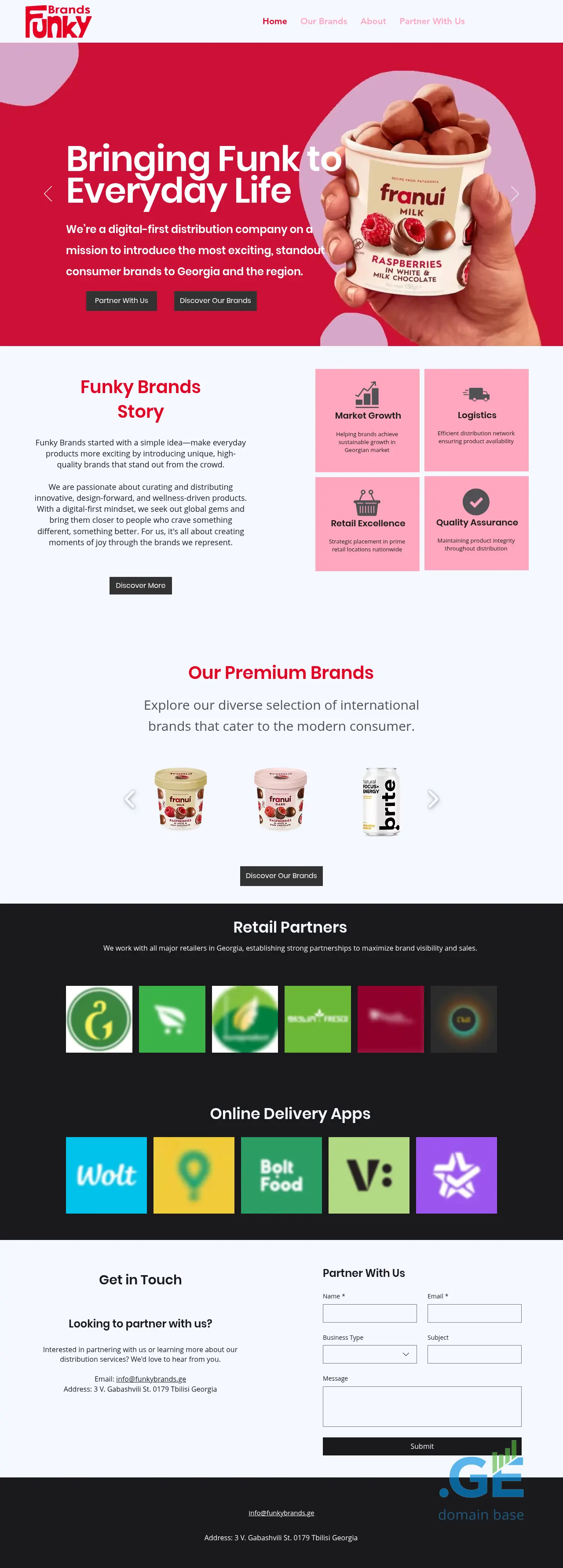 Screenshot of the site funkybrands.ge