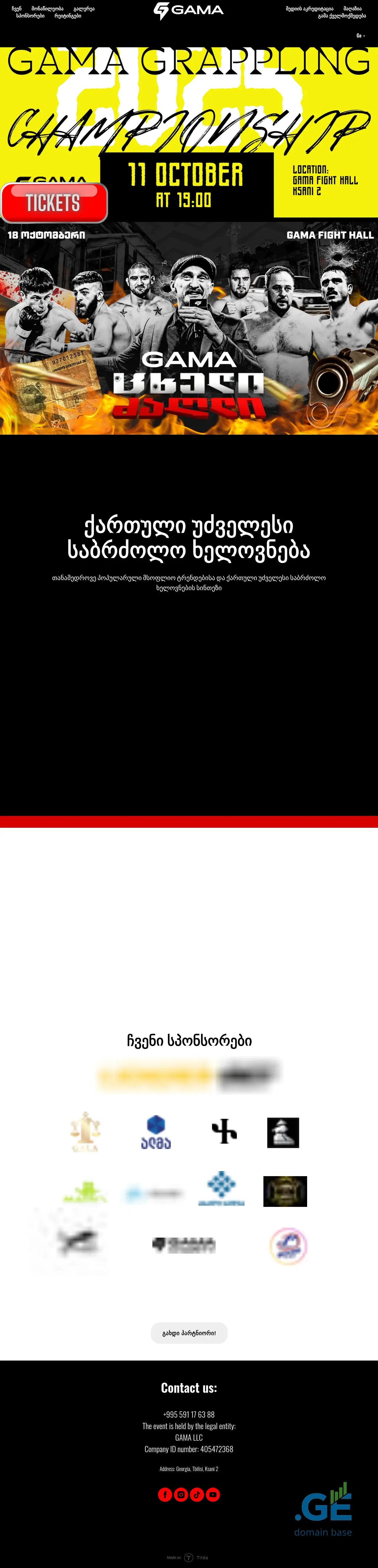 Screenshot of the site gamafc.ge