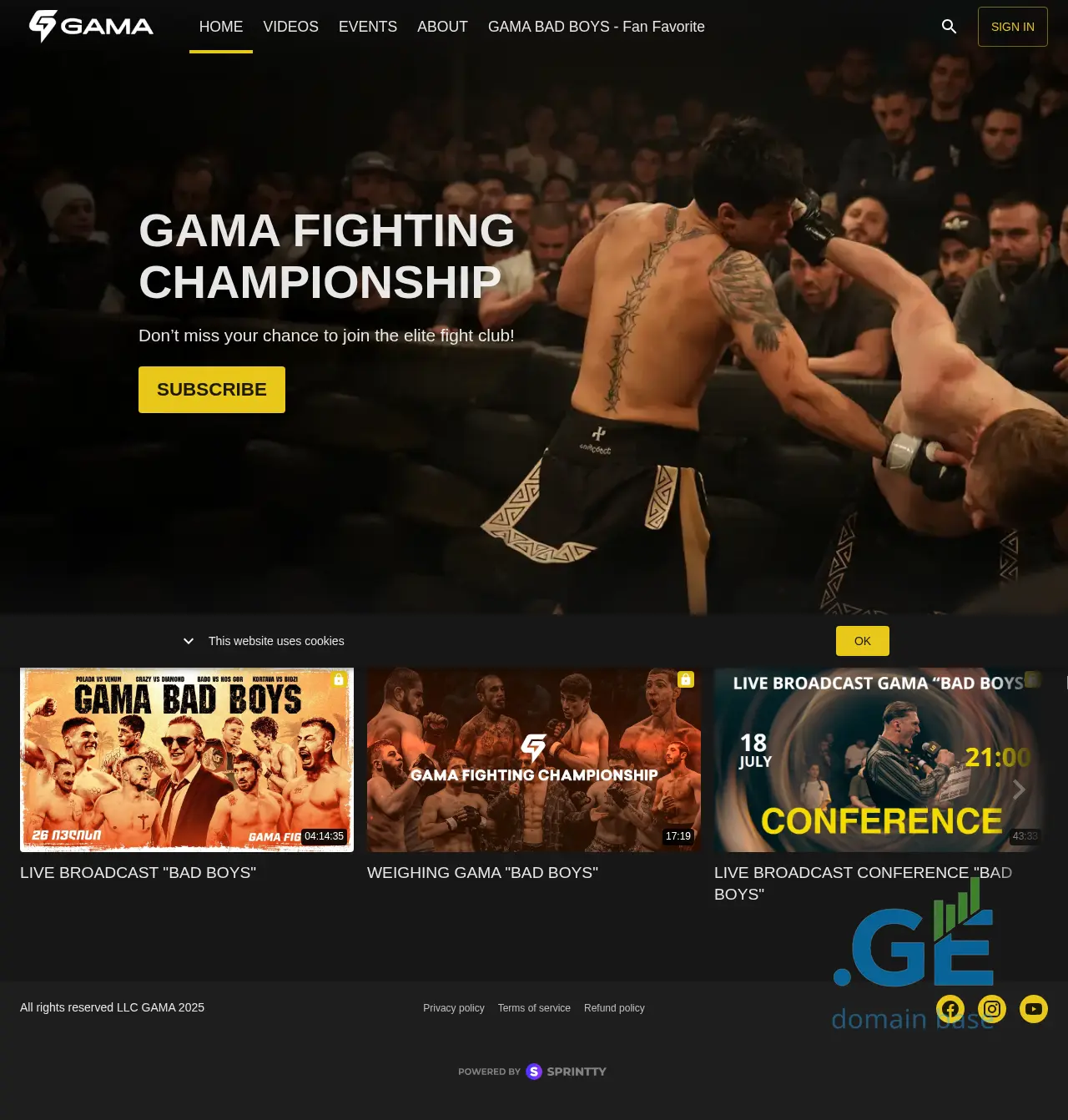 Screenshot of the site gamatv.ge