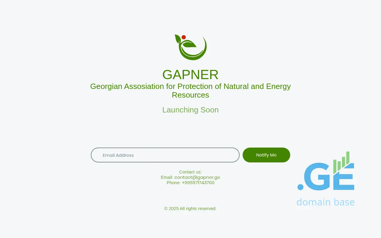 Screenshot of the site gapner.ge