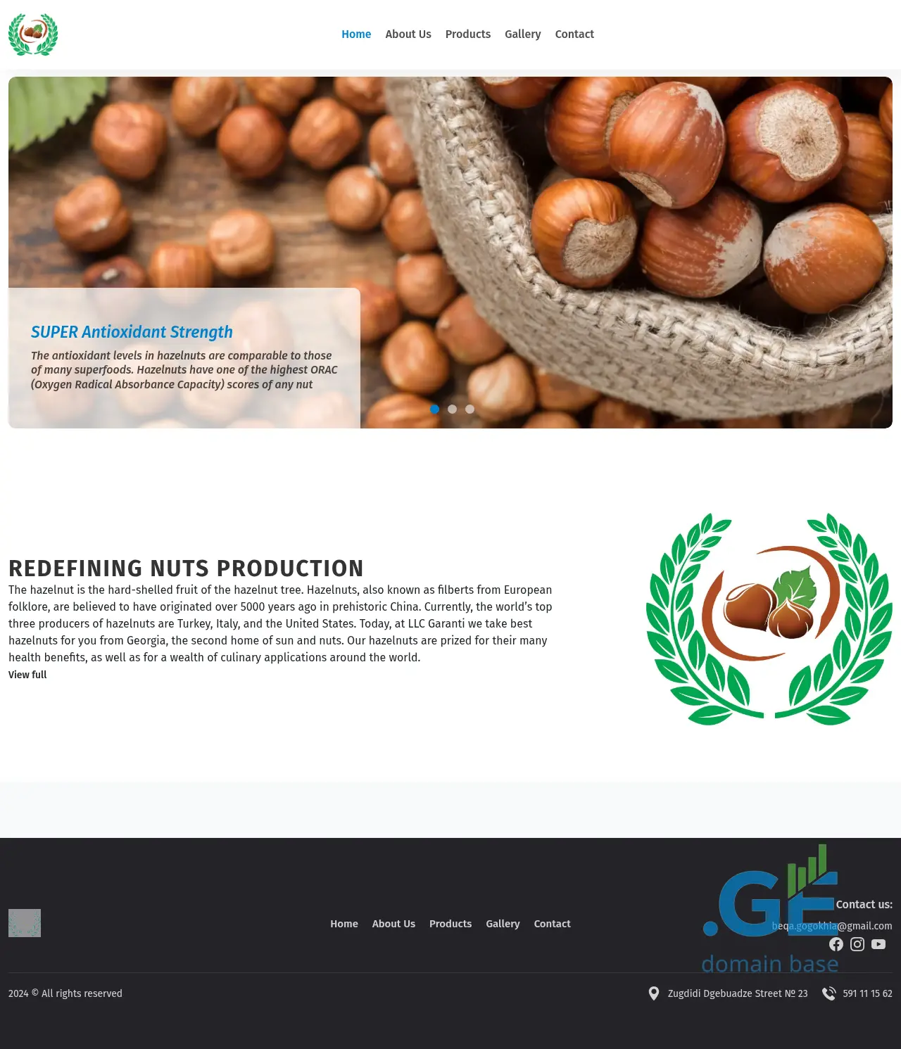 Screenshot of the site garantinuts.ge