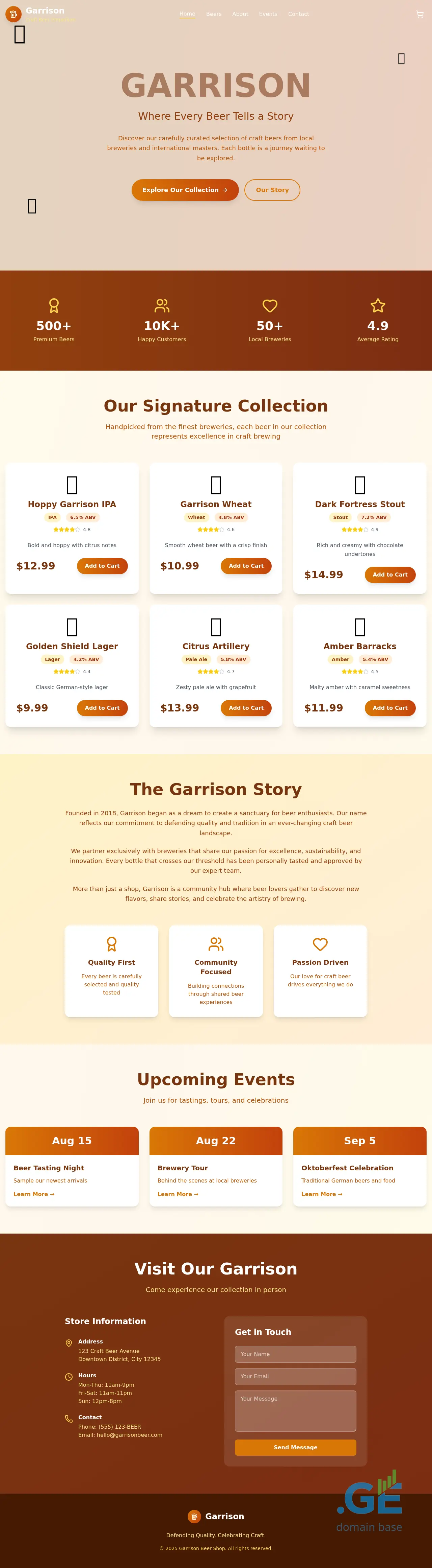 Screenshot of the site garrison.ge