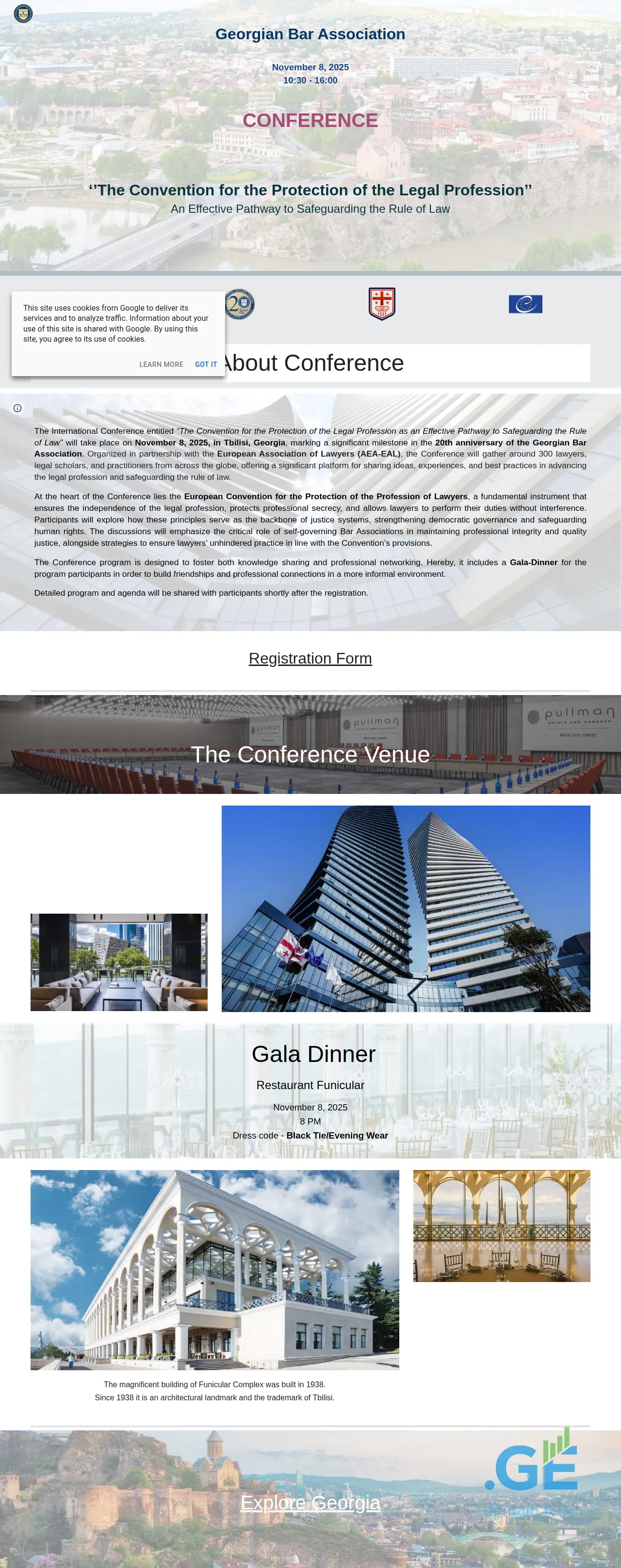 Screenshot of the site gbaconference2025.ge