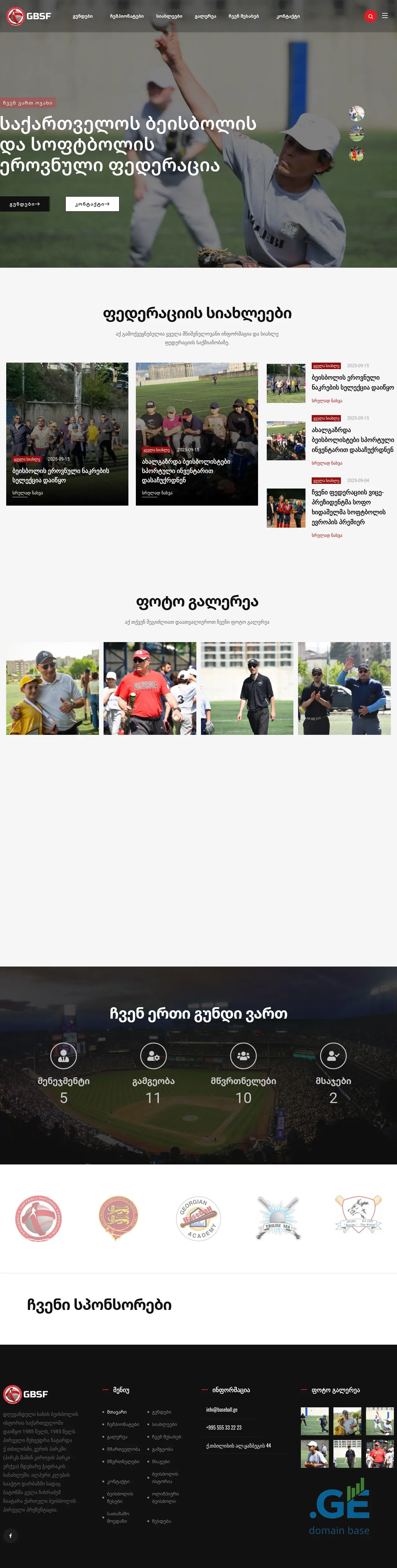 Screenshot of the site gbsf.ge