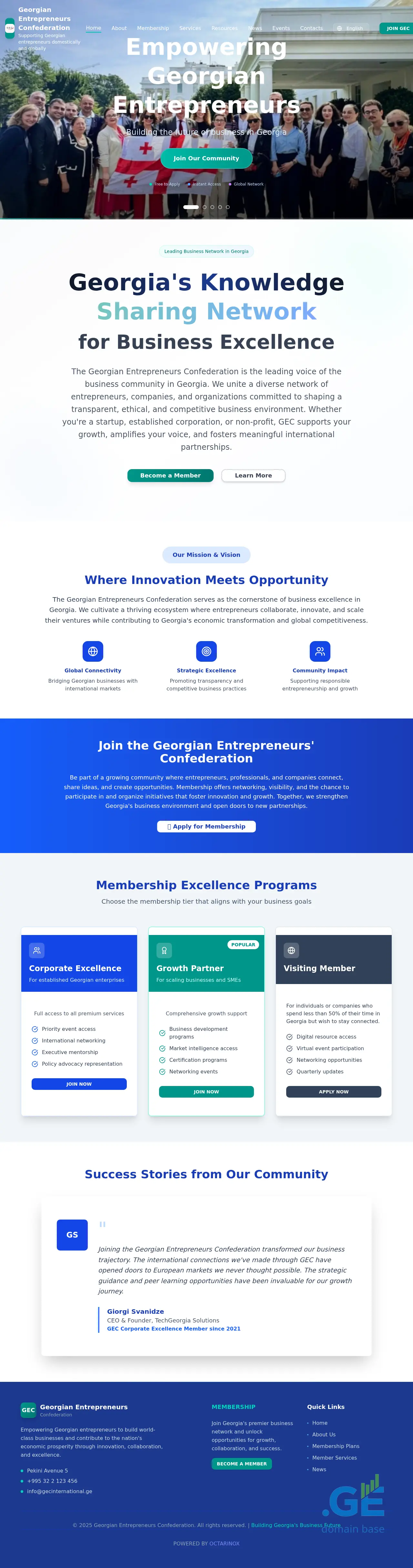 Screenshot of the site gecinternational.ge