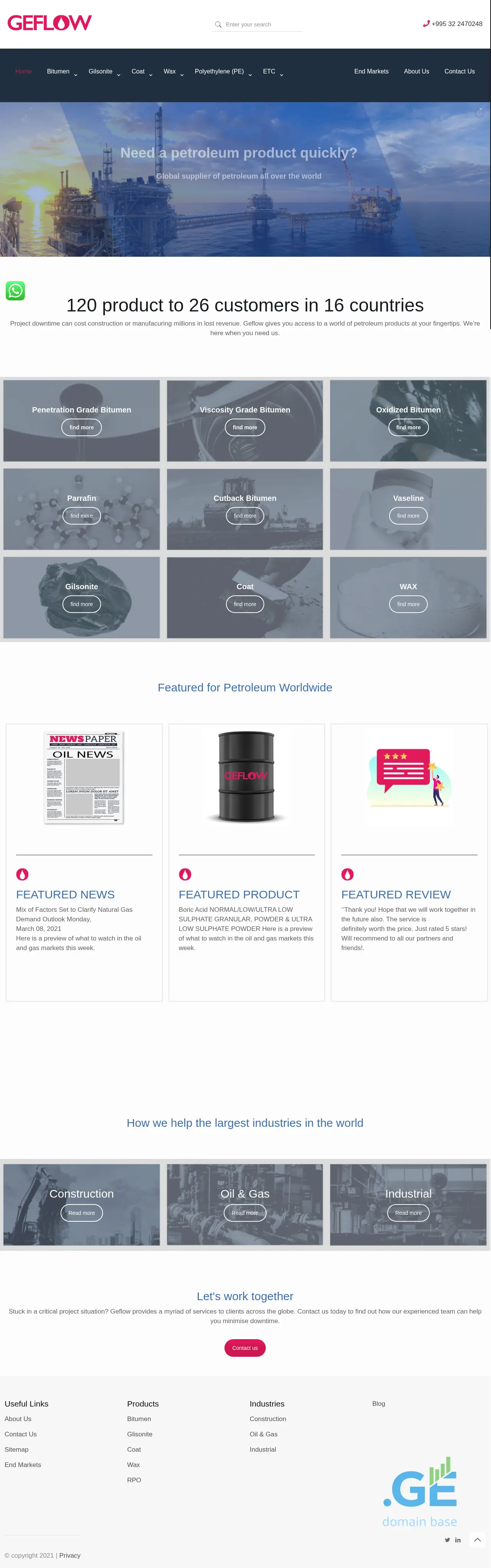 Screenshot of the site geflow.ge
