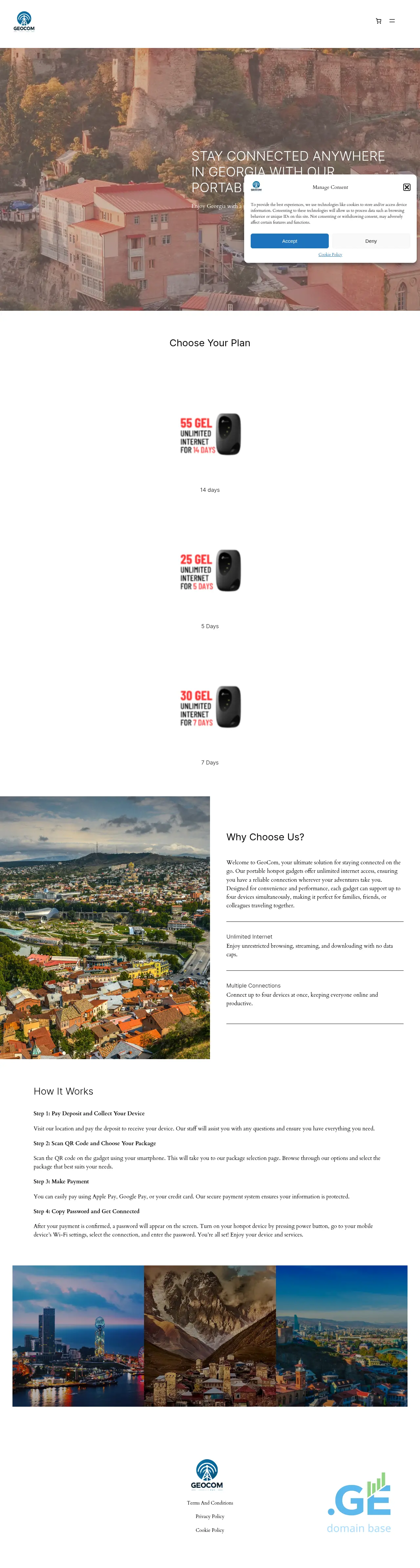 Screenshot of the site geocom.ge