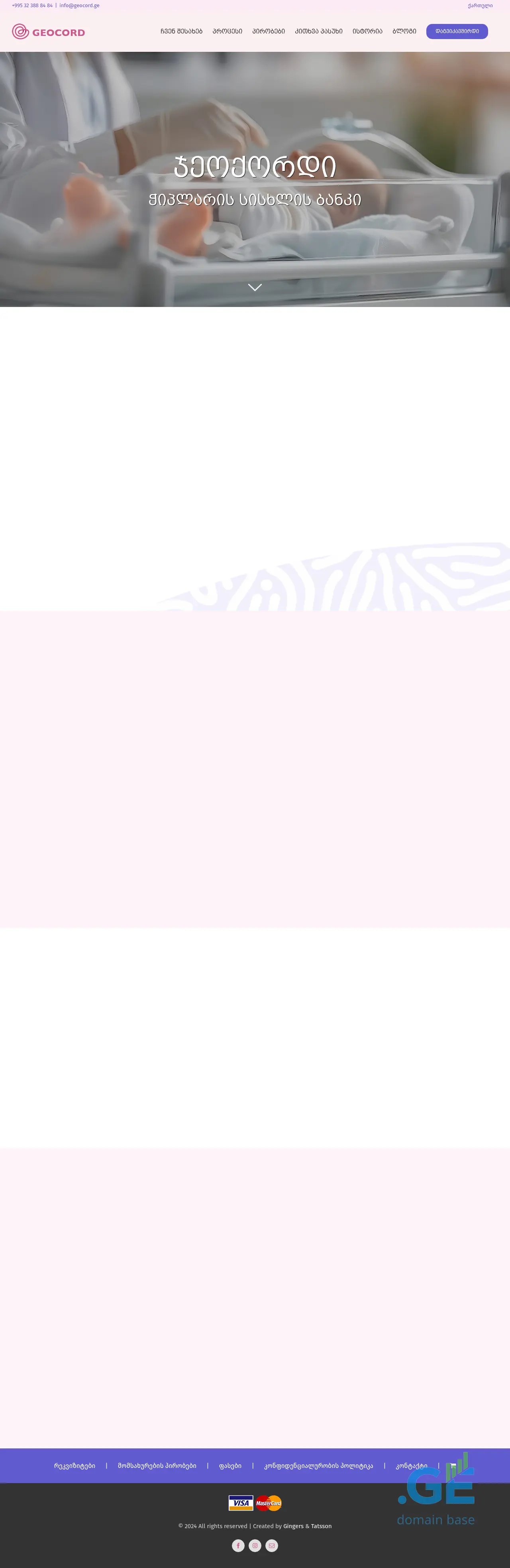 Screenshot of the site geocord.ge