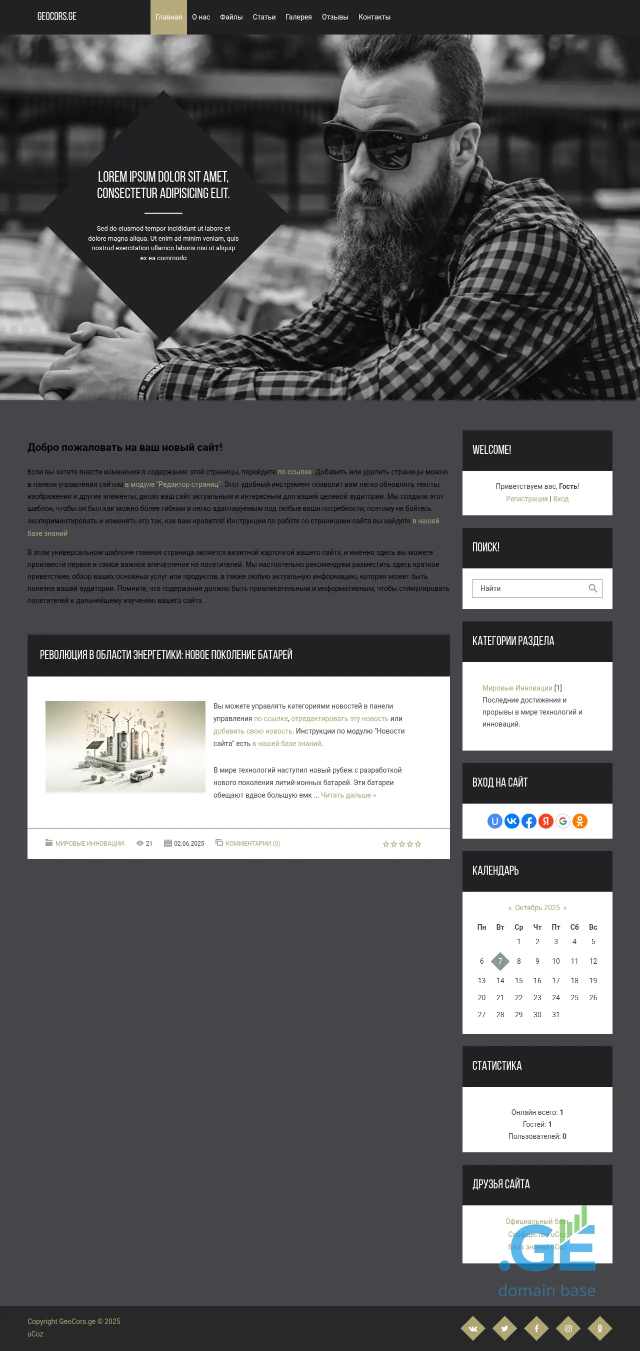 Screenshot of the site geocors.ge