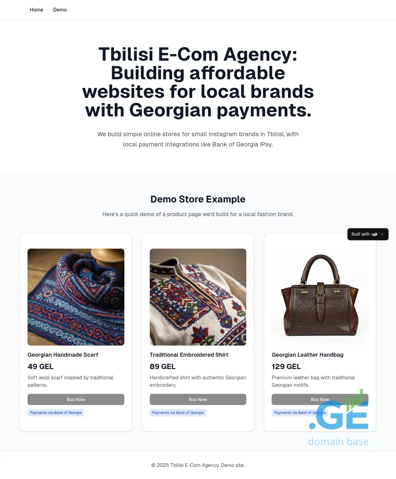 Screenshot of the site geoecom.ge
