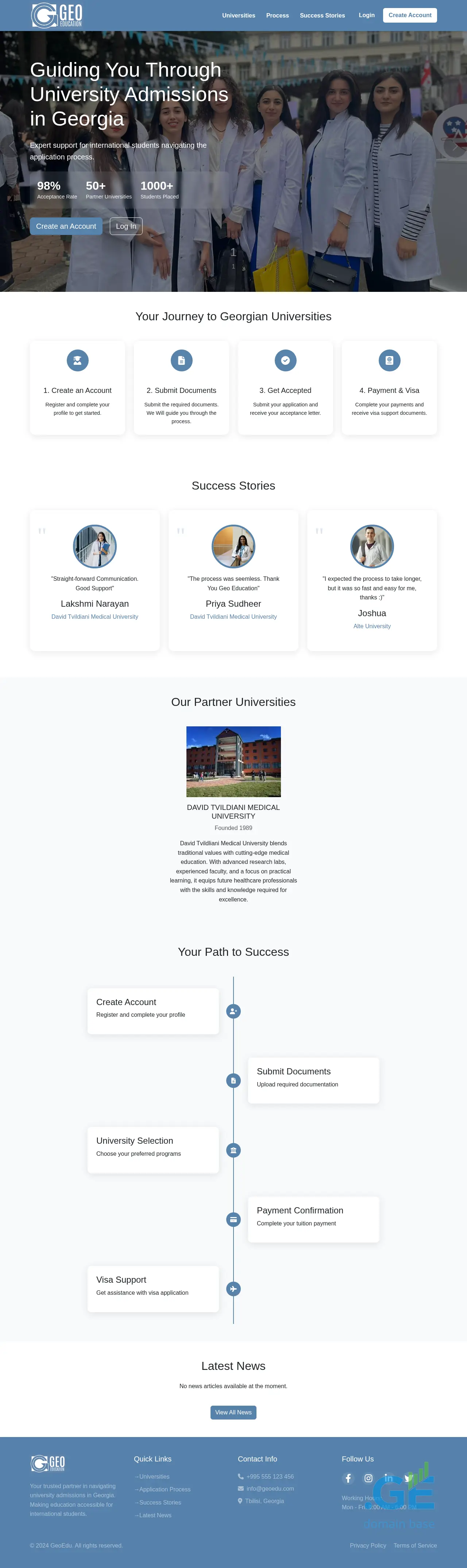Screenshot of the site geoedu.ge