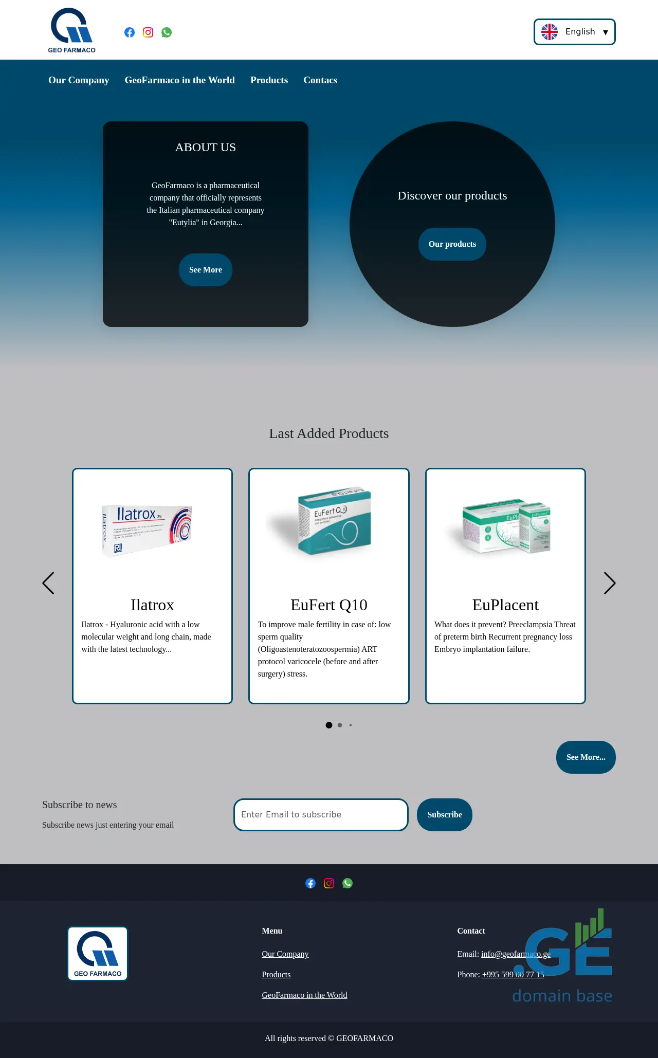 Screenshot of the site geofarmaco.ge
